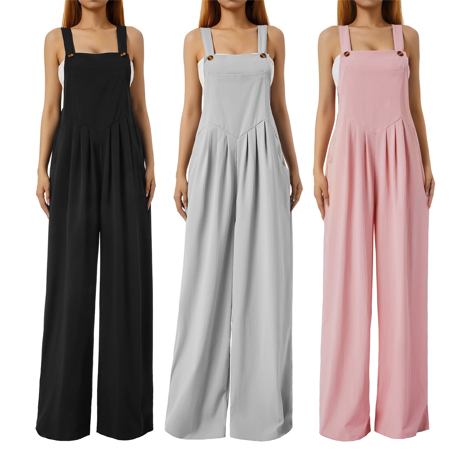Women's Summer Wide Leg Jumpsuit Plus Size Romper Dressy Solid Color Elegant Casual Loose Vacation Outfits Overall
Women's Summer Wide Leg Jumpsuit Plus Size Romper Dressy Solid Color Elegant Casual Loose Vacation Outfits Overall