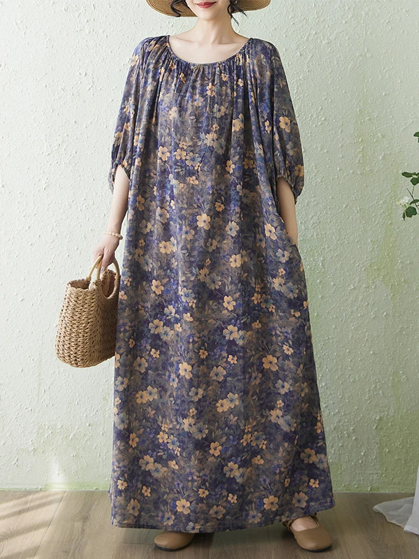 plus Size Cotton Linen Print Loose Fitting Slimming Robe Dress Lantern Sleeve Long Skirt Casual Style A-Line Summer Dress
plus Size Cotton Linen Print Loose Fitting Slimming Robe Dress Lantern Sleeve Long Skirt Casual Style A-Line Summer Dress