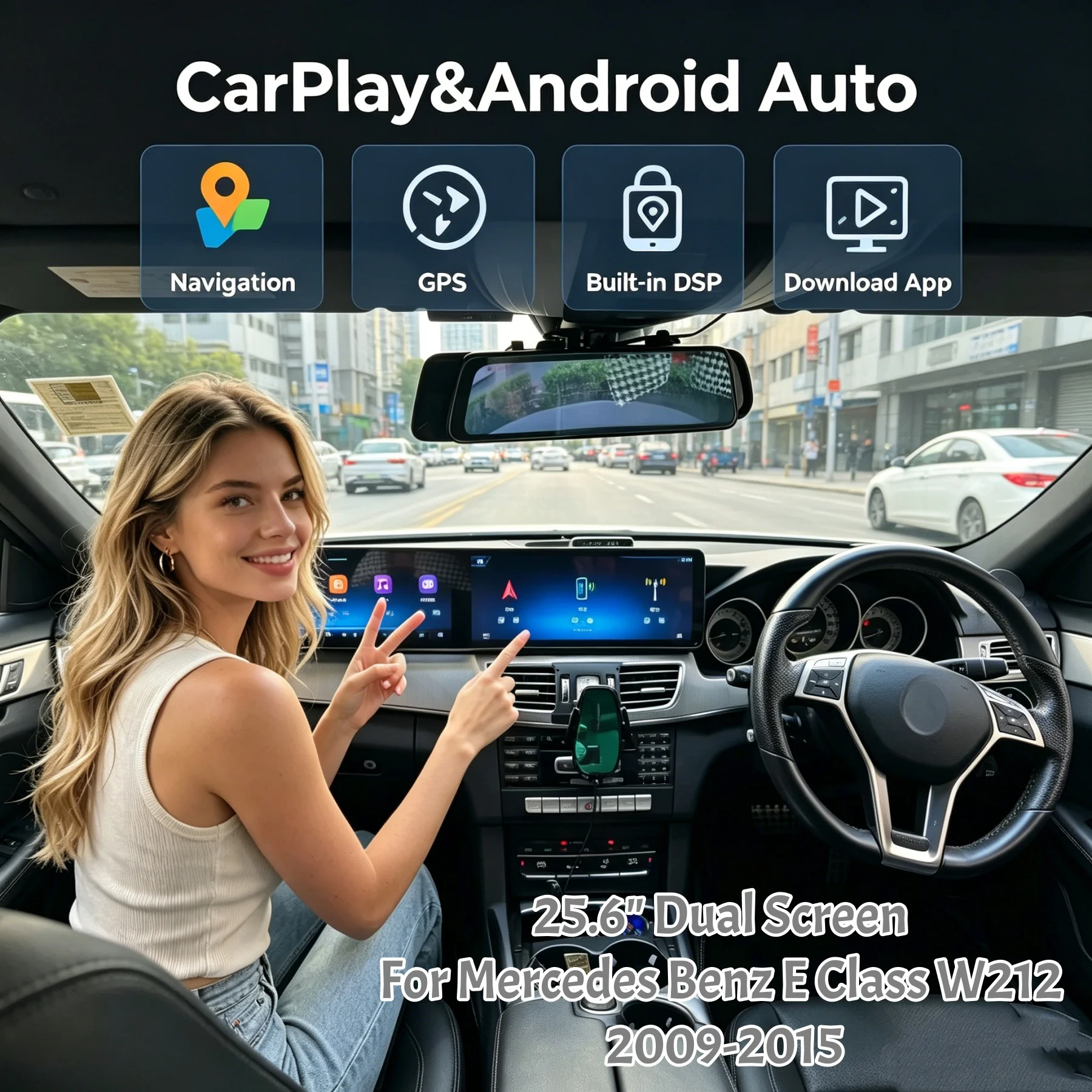Wireless CarPlay Android Dual Touch Screen For Mercedes-Benz E Class W212 2009-2015 Car Radio GPS Navi Auto Multimedia Player
Wireless CarPlay Android Dual Touch Screen For Mercedes-Benz E Class W212 2009-2015 Car Radio GPS Navi Auto Multimedia Player