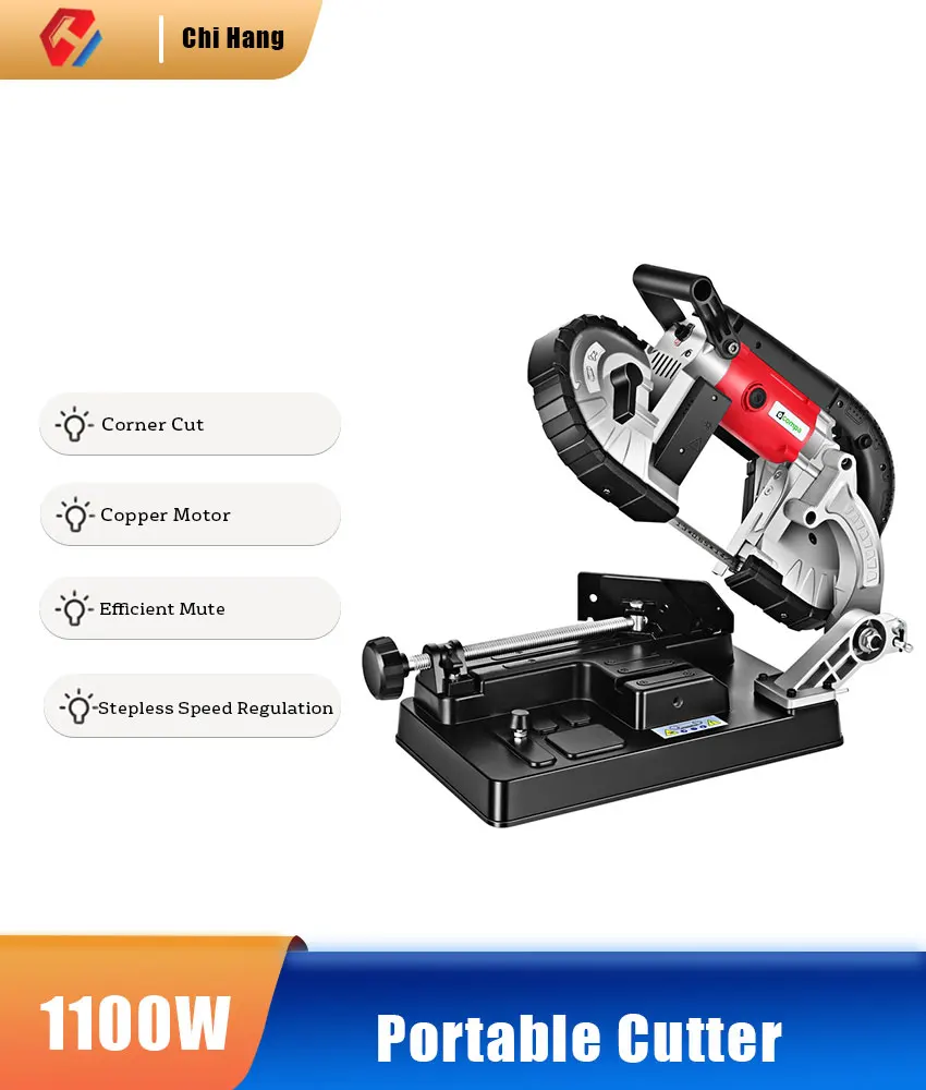 1100W Band Saw Portable Cutting Machine Angle Iron Cable Metal Stainless Steel Cutting Machine Pipe cutter
1100W Band Saw Portable Cutting Machine Angle Iron Cable Metal Stainless Steel Cutting Machine Pipe cutter