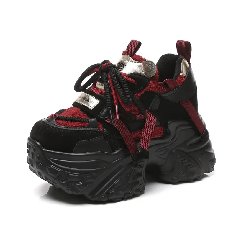 9.5cm Women Synthetic Leather Spring Chunky Sneakers Winter Plush Fashion Ankle Booties Autumn Platform Wedge Flats Shoes
9.5cm Women Synthetic Leather Spring Chunky Sneakers Winter Plush Fashion Ankle Booties Autumn Platform Wedge Flats Shoes