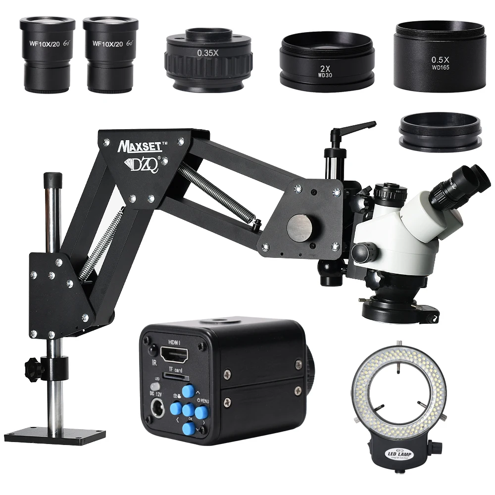 7X-90X Trinocular Multi-Directional Microscope Magnifier Stand Diamond Setting 2K Microscope Camera For Jewelry Optical Tools
7X-90X Trinocular Multi-Directional Microscope Magnifier Stand Diamond Setting 2K Microscope Camera For Jewelry Optical Tools