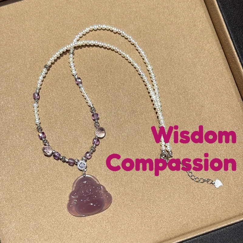 Фиолетовый кристалл, кулон Будды, женские цепочки, ювелирные изделия для медитации мудрости, ожерелья из натурального халцедона, амулет мира
Фиолетовый кристалл, кулон Будды, женские цепочки, ювелирные изделия для медитации мудрости, ожерелья из натурального халцедона, амулет мира