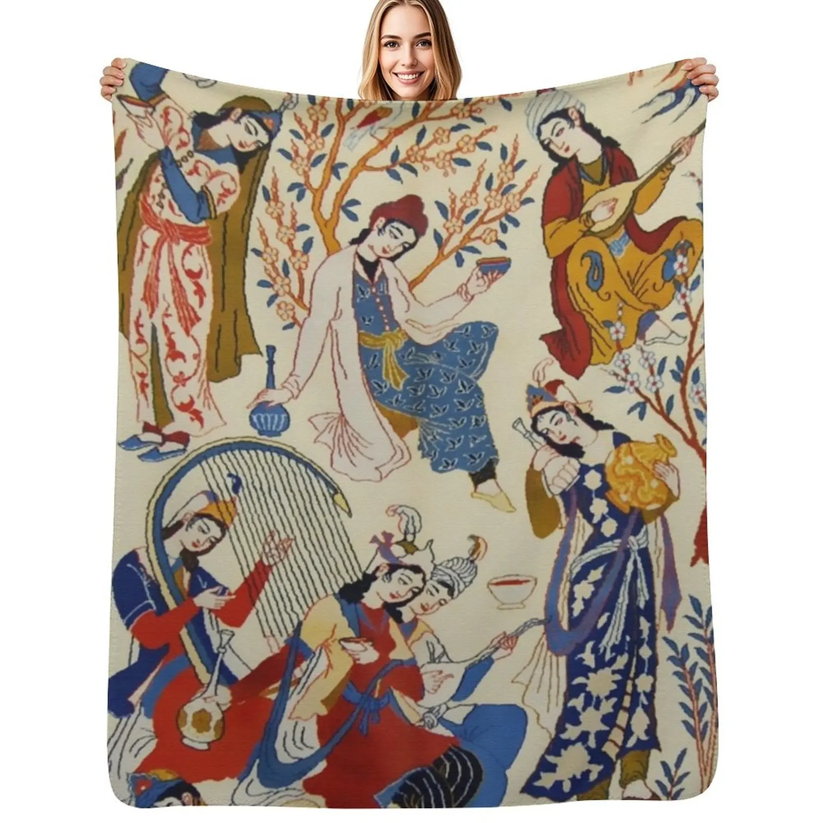 Antique Persian Isfahan Rug Print Throw Blanket Warm Plush Fuzzy Blanket for Living Room
Antique Persian Isfahan Rug Print Throw Blanket Warm Plush Fuzzy Blanket for Living Room