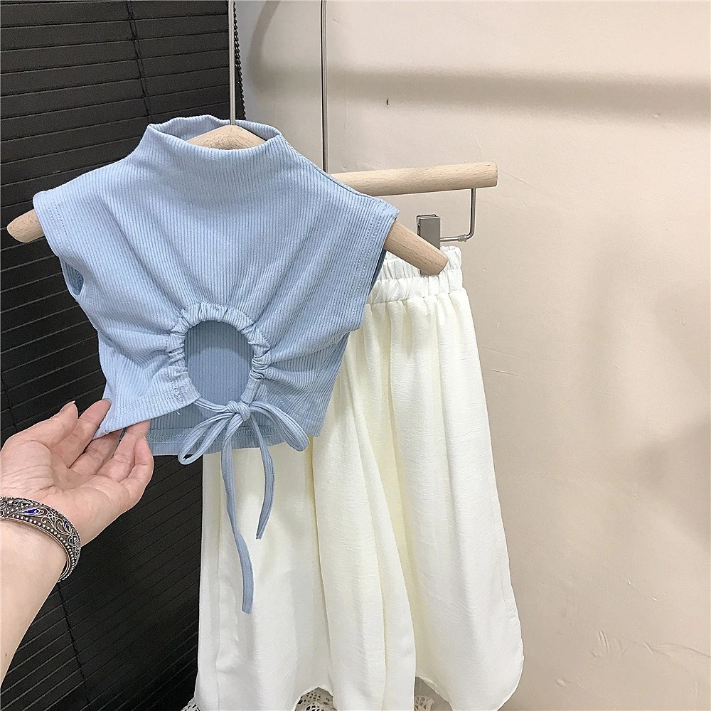 New Summer Baby Children's Clothes Set Girls Backless Short Style T-shirt+white Wide Leg Pants Baby Girl 2Pcs Kids Outfit
New Summer Baby Children's Clothes Set Girls Backless Short Style T-shirt+white Wide Leg Pants Baby Girl 2Pcs Kids Outfit