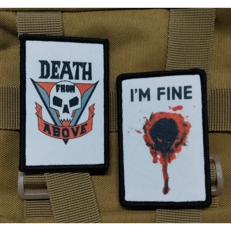 HellDivers Morale Printing Patches I'm Fine Bullet Hole Tactical Badge Hook and Loop Armband Backpack Hat Accessories Stickers
HellDivers Morale Printing Patches I'm Fine Bullet Hole Tactical Badge Hook and Loop Armband Backpack Hat Accessories Stickers