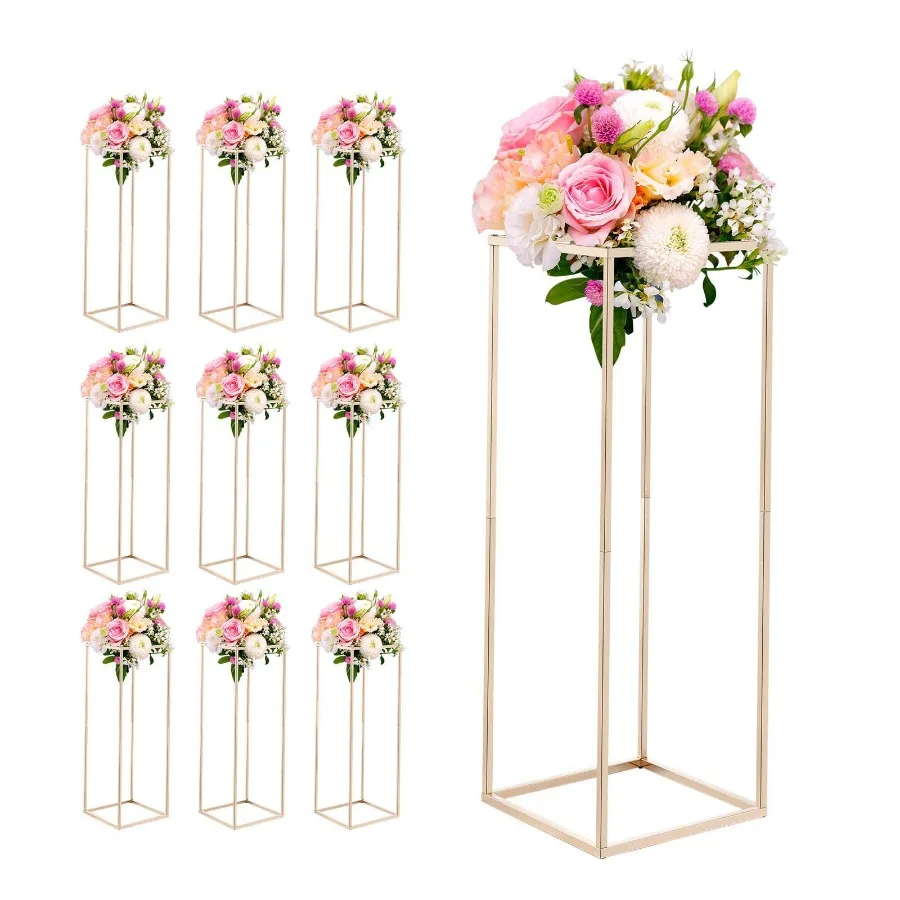 Wedding Flower Stand, 10PCS 31.5-inch Gold Rectangular Cubic Floral Display Rack with Hidden Screw for Wedding, Party, Birthday
Wedding Flower Stand, 10PCS 31.5-inch Gold Rectangular Cubic Floral Display Rack with Hidden Screw for Wedding, Party, Birthday