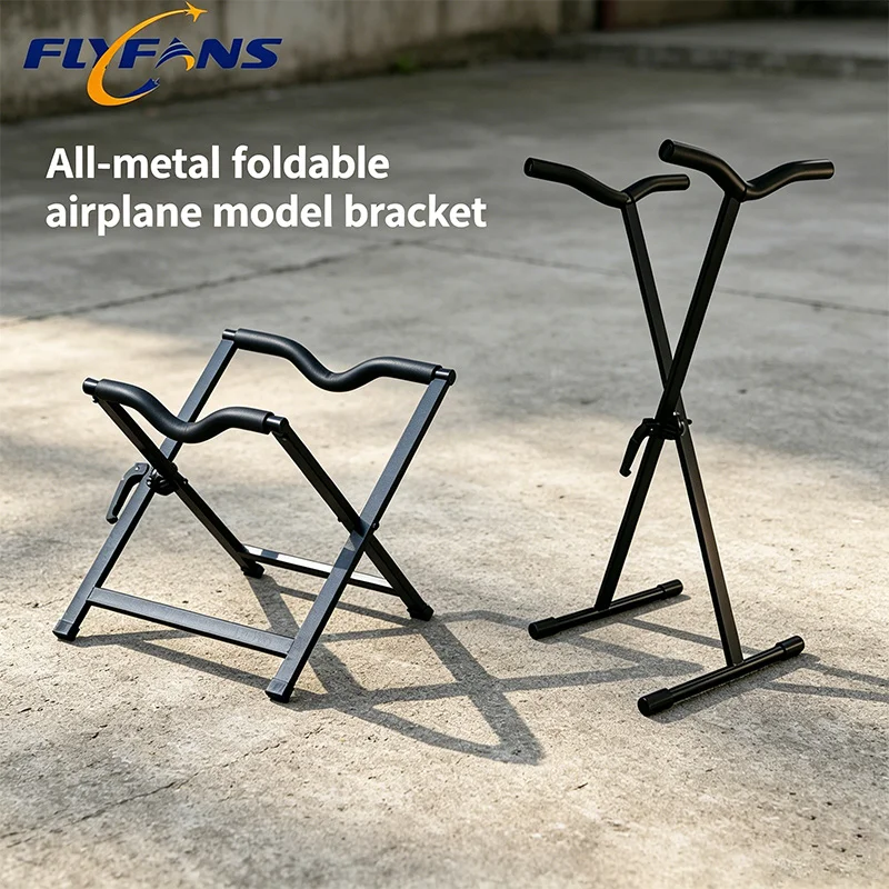FLYFANS Model Aircraft Fixed-Wing Remote Control Aircraft Bracket Off The Field Bracket Simple Storage Foldable Metal Bracket