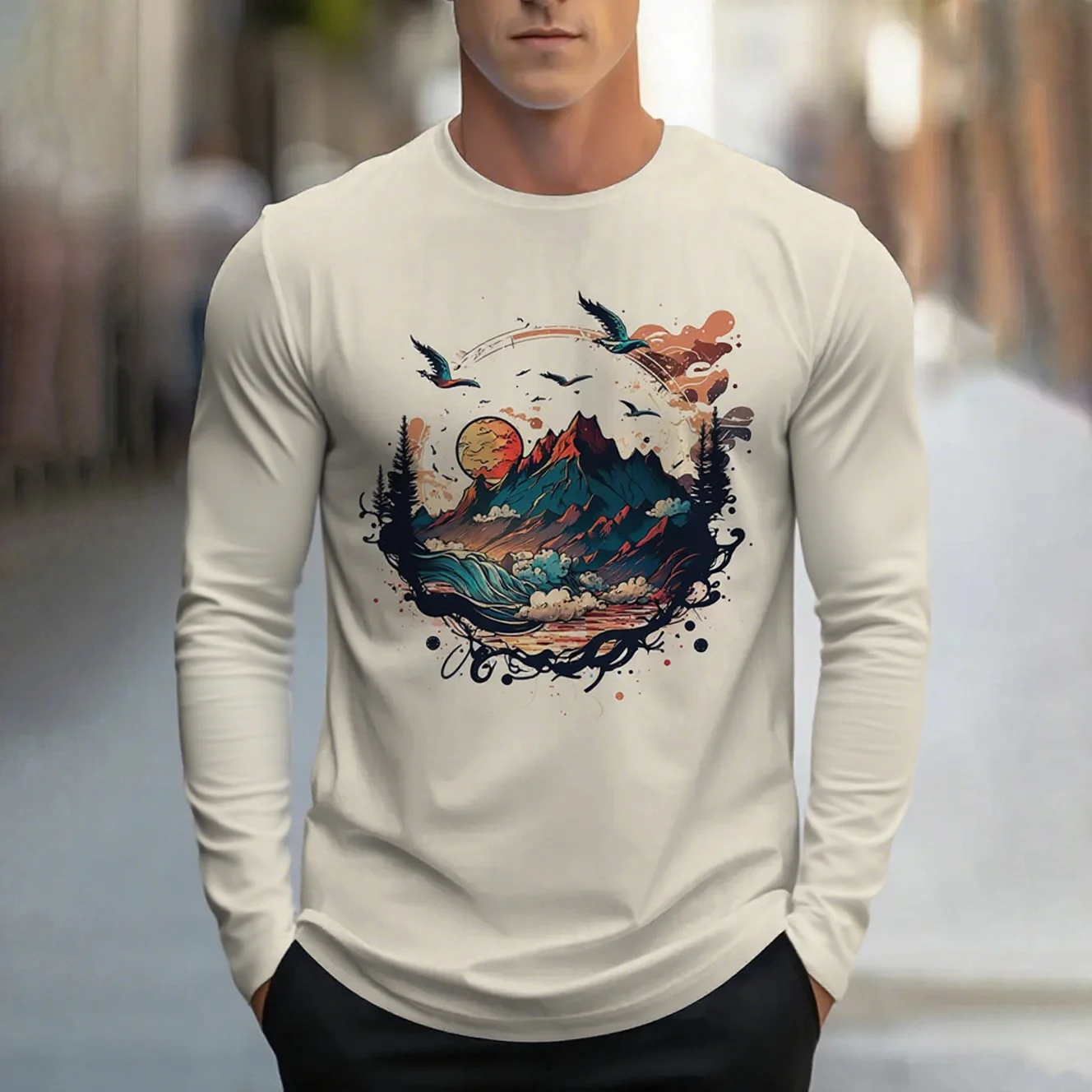 New Men's Long Sleeve T-Shirts 3D Print Pattern Street Hip Hop White Tops Spring Loose Harajuku Tees Oversized Size Men Clothing
New Men's Long Sleeve T-Shirts 3D Print Pattern Street Hip Hop White Tops Spring Loose Harajuku Tees Oversized Size Men Clothing