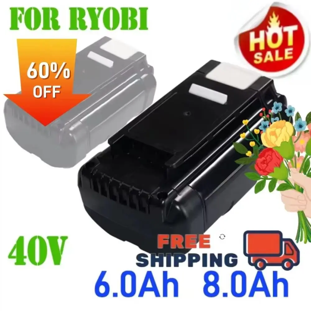 40V Li-ion Battery 6000mAh/8000mAh for Ryobi OP4040 OP4026 OP4030 OP4050 OP4060A OP40201 OP40301 Cordless Collection Tool Compat
40V Li-ion Battery 6000mAh/8000mAh for Ryobi OP4040 OP4026 OP4030 OP4050 OP4060A OP40201 OP40301 Cordless Collection Tool Compat