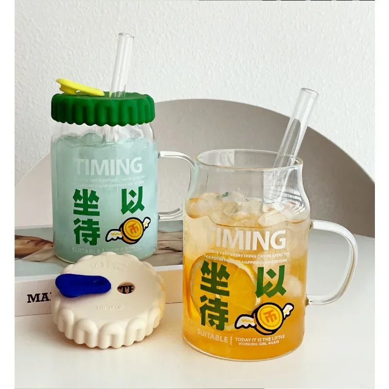 Heat Resistant Printed Glass Cup Creative and Portable Handle Household Juice Cup Large Capacity with Lid Straw Cup Coffee Cups
Heat Resistant Printed Glass Cup Creative and Portable Handle Household Juice Cup Large Capacity with Lid Straw Cup Coffee Cups