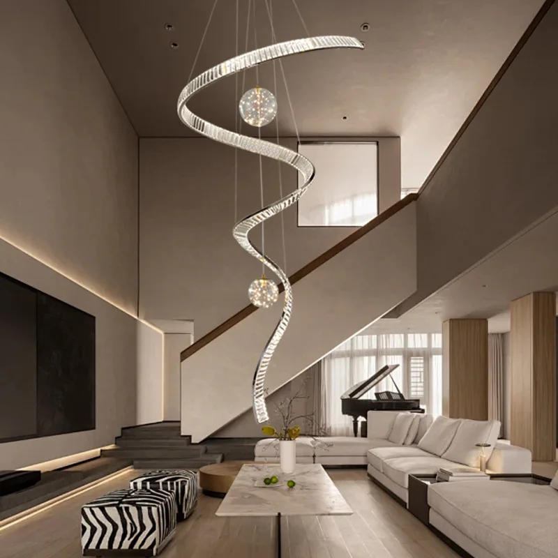 Nordic Screw Design Bar Crystal Led Pendant Lamp for Villa Duplex Building Hotel Stair Chandelier Dimmable Hanging Light Fixture
Nordic Screw Design Bar Crystal Led Pendant Lamp for Villa Duplex Building Hotel Stair Chandelier Dimmable Hanging Light Fixture