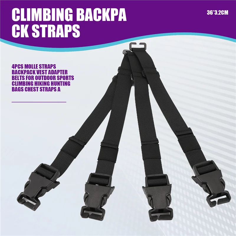Hot AD-4Pcs Molle Straps Backpack Vest Adapter Belts For Outdoor Sports Climbing Hiking Hunting Bags Chest Straps
Hot AD-4Pcs Molle Straps Backpack Vest Adapter Belts For Outdoor Sports Climbing Hiking Hunting Bags Chest Straps