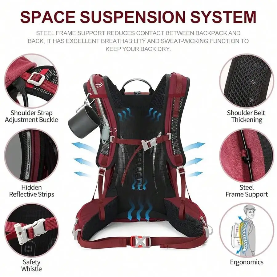 Waterproof Daypack With 3L Hydration Bladder And Rain Cover Lightweight Camping Hiking Backpack For Adults
Waterproof Daypack With 3L Hydration Bladder And Rain Cover Lightweight Camping Hiking Backpack For Adults