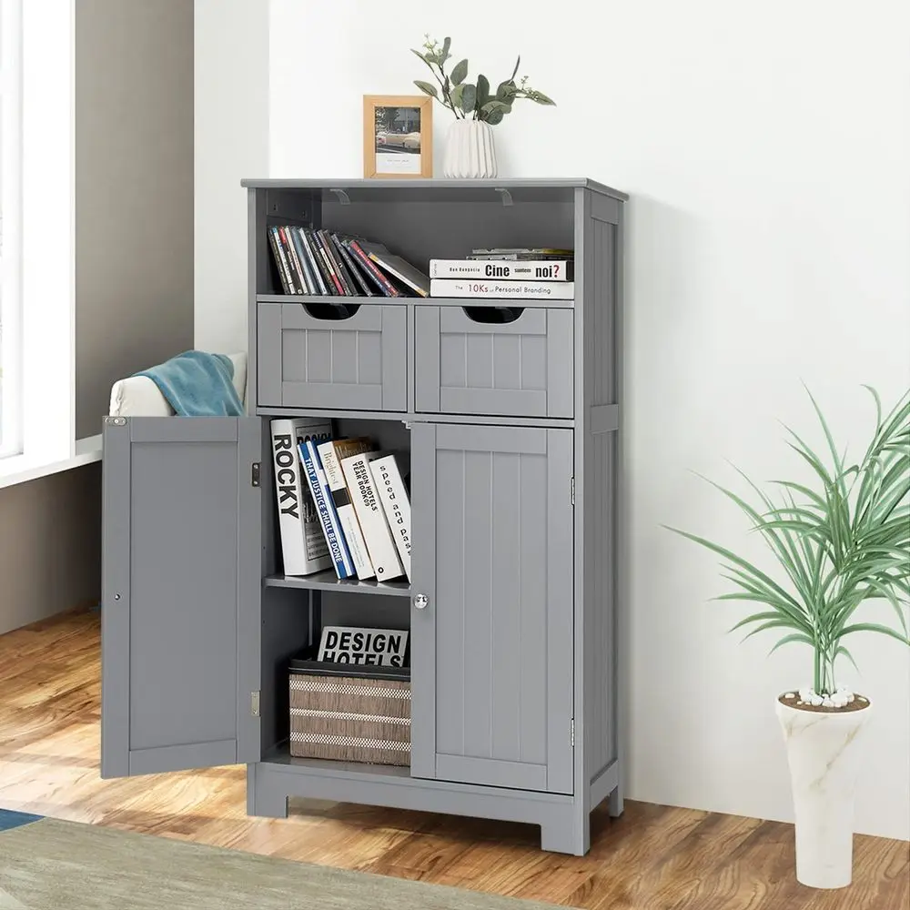 Bathroom Storage Cabinet, Freestanding Storage Organizer with 2 Drawers amp Adjustable Shelf, Wooden Floor Cabinet for Living R
Bathroom Storage Cabinet, Freestanding Storage Organizer with 2 Drawers amp Adjustable Shelf, Wooden Floor Cabinet for Living R