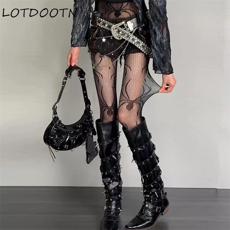 LOTDOOTN Y2K Black Spider Web Pattern Fishnet Stockings Women Summer Thin Anti-Catch Sexy Pantyhose Transparent Long Tube Socks
LOTDOOTN Y2K Black Spider Web Pattern Fishnet Stockings Women Summer Thin Anti-Catch Sexy Pantyhose Transparent Long Tube Socks