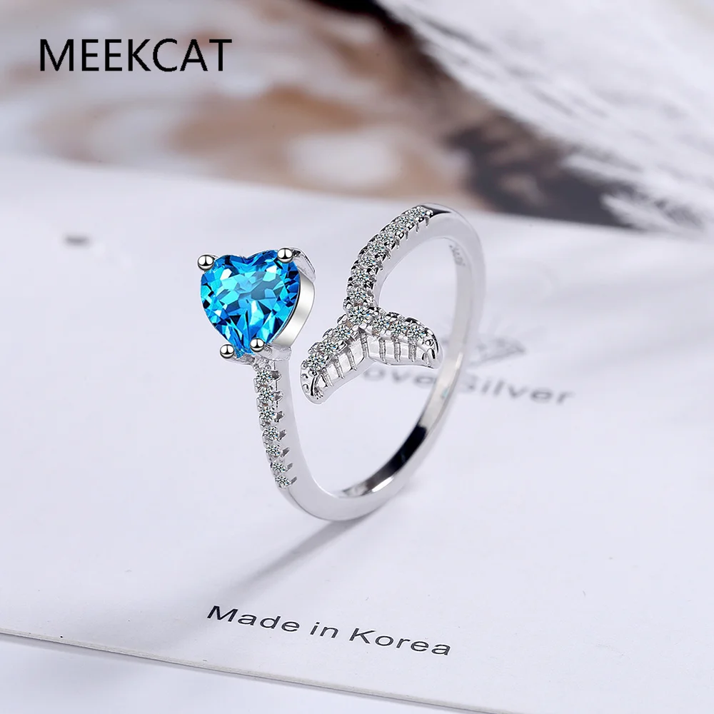 Heart Natural Sky Blue Topaz 925 Sterling Silver Mermaid Fishtail Open Ring Anillos for Women Gemstone Jewelry Wedding Gifts
Heart Natural Sky Blue Topaz 925 Sterling Silver Mermaid Fishtail Open Ring Anillos for Women Gemstone Jewelry Wedding Gifts