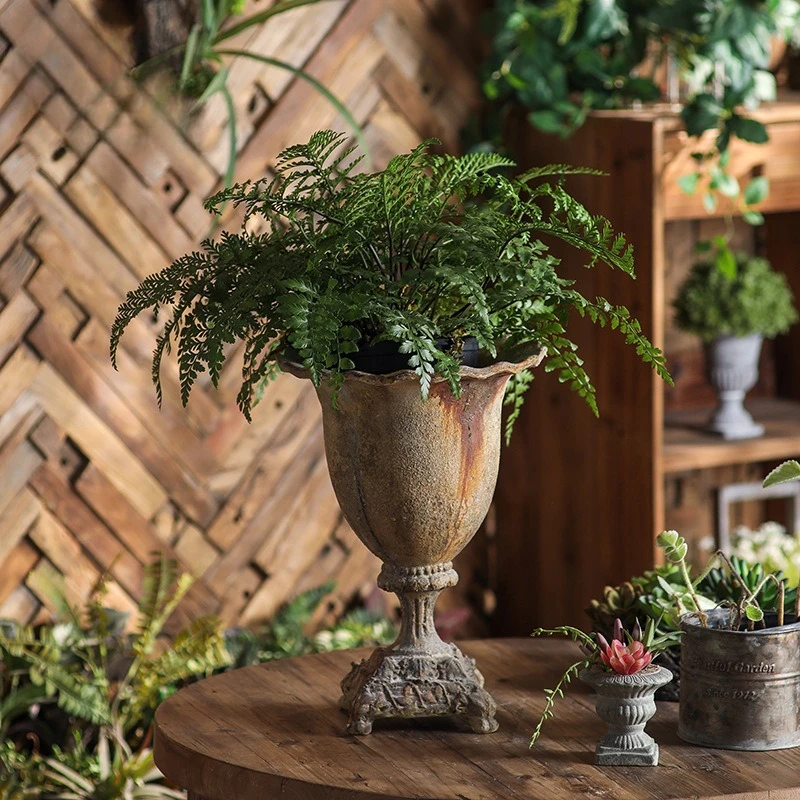 Tall flower pot modeling handicrafts antique wrought iron dried vase ornament photography decorative ornament European outdoor g
Tall flower pot modeling handicrafts antique wrought iron dried vase ornament photography decorative ornament European outdoor g