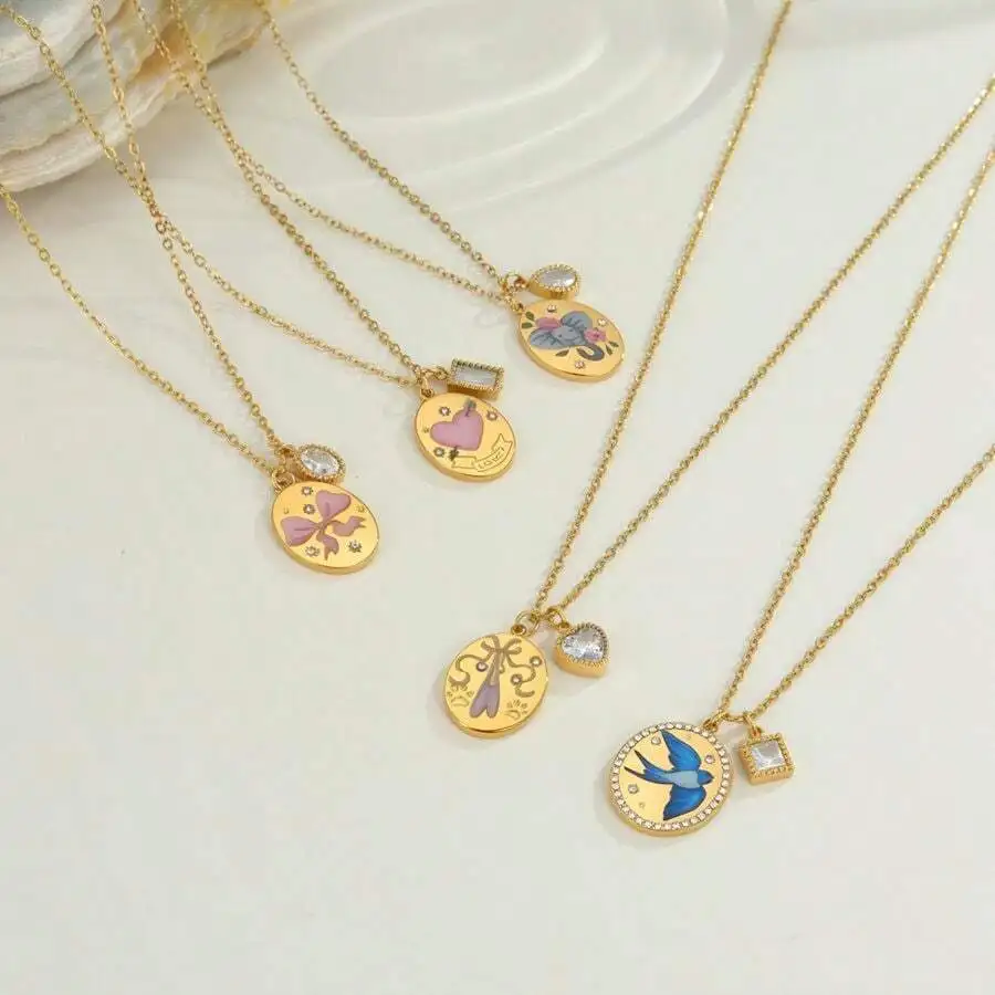 Stainless Steel Clavicle Necklace With Hand-Drawn Design And Cubic Zirconia Pendant
Stainless Steel Clavicle Necklace With Hand-Drawn Design And Cubic Zirconia Pendant