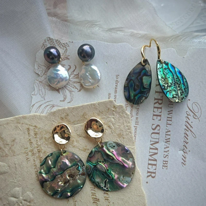 Nich Design Natural Pearl Abalone Shell 925 Sterling Silver Needle Personalized Earrings Gothic Jewelry Accessories for Women
Nich Design Natural Pearl Abalone Shell 925 Sterling Silver Needle Personalized Earrings Gothic Jewelry Accessories for Women