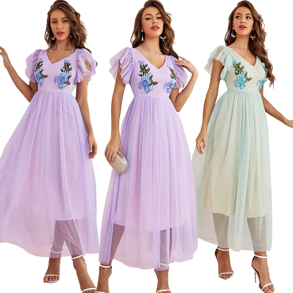 New Fairy Sexy V Neck Mesh Evening Dress Summer Women Fashion Elegant Long Short Sleeve High Waist Long Party Cocktail Dress
New Fairy Sexy V Neck Mesh Evening Dress Summer Women Fashion Elegant Long Short Sleeve High Waist Long Party Cocktail Dress