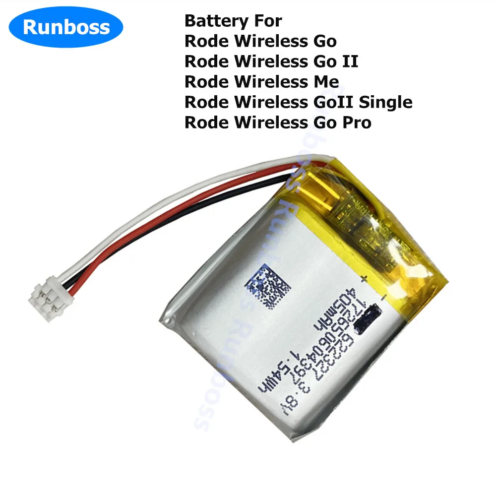 Аккумулятор для гарнитуры для Rode Wireless Go, Wireless Go II, Wireless Me, Rode Wireless GoII Single, Rode Wireless Go Pro 3,8 В 405 мАч
Аккумулятор для гарнитуры для Rode Wireless Go, Wireless Go II, Wireless Me, Rode Wireless GoII Single, Rode Wireless Go Pro 3,8 В 405 мАч