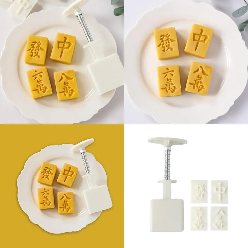 652F Plastic Mooncake Stamps Mahjong Shaped DIY Mooncake Mold Festival Hand Press Mooncake Cutters Pastry Decorating Gadget 
652F Plastic Mooncake Stamps Mahjong Shaped DIY Mooncake Mold Festival Hand Press Mooncake Cutters Pastry Decorating Gadget