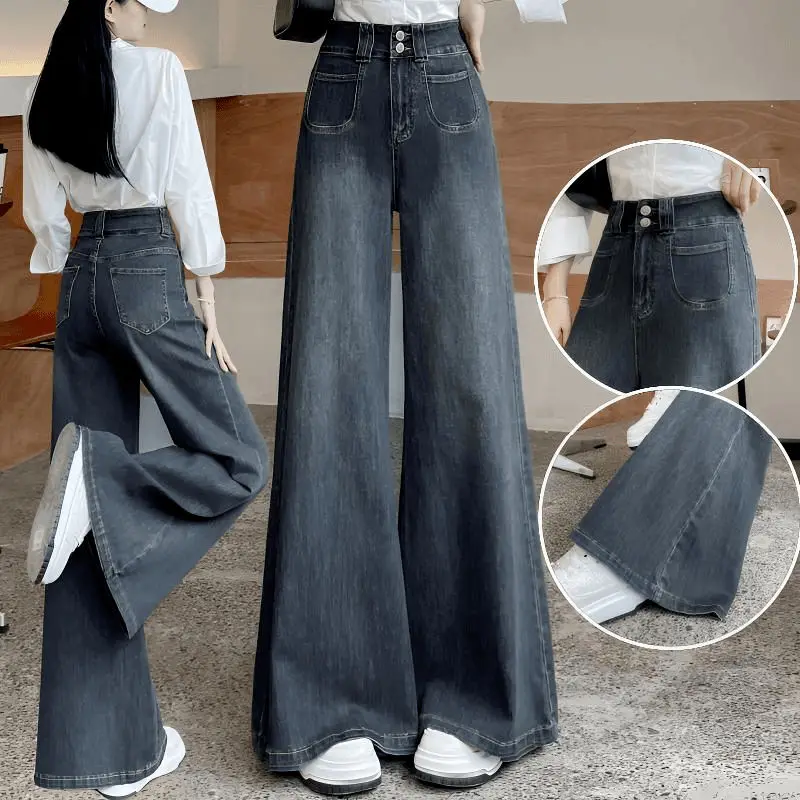 High Waist Wide Leg Bell Bot Denim Jeans Women's Spring Autumn Loose Slimming Pear ape Floor Length Pants Casual Sle
High Waist Wide Leg Bell Bot Denim Jeans Women's Spring Autumn Loose Slimming Pear ape Floor Length Pants Casual Sle