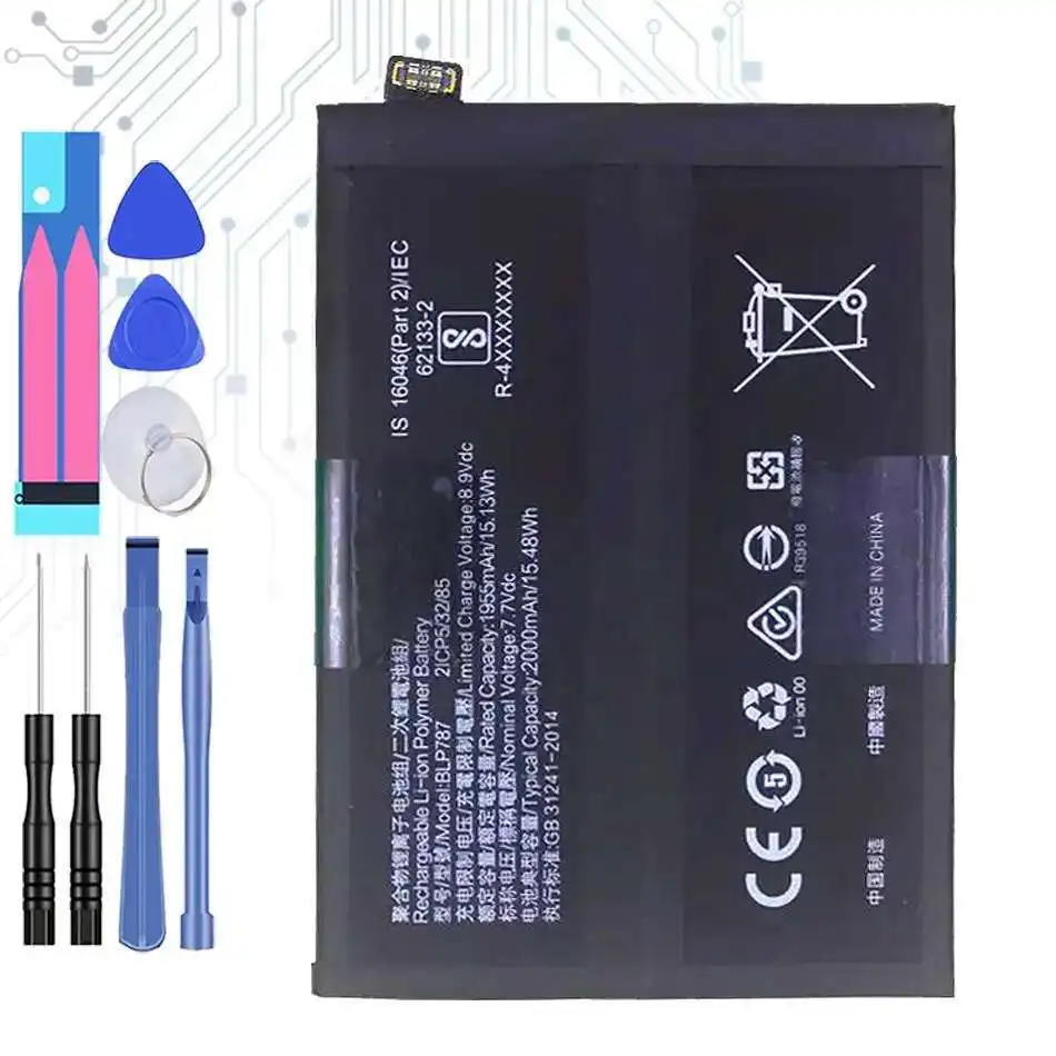 Mobile Phone Battery Reliable Replacement 2000Mah High Compatibility For Oppo Reno 4 Pro 5G BLP787
Mobile Phone Battery Reliable Replacement 2000Mah High Compatibility For Oppo Reno 4 Pro 5G BLP787