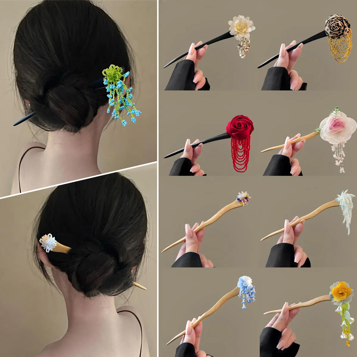 Handmade Elegant Flower Hair Stick for Women Chinese Style Exquisite Tassel Hairpin Headpiece Headwear Hair Accessories
Handmade Elegant Flower Hair Stick for Women Chinese Style Exquisite Tassel Hairpin Headpiece Headwear Hair Accessories