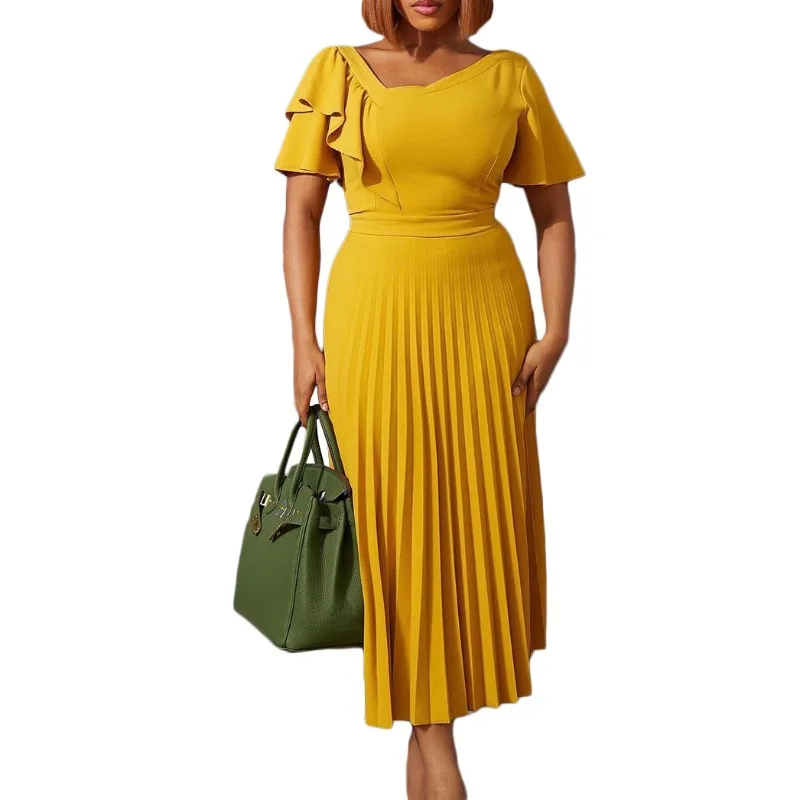 2025 New African Evening Dresses for Solid Color Women Elegant Short Sleeve Pleated Long Maxi Dress Dashiki Ankara Vestidos Gown
2025 New African Evening Dresses for Solid Color Women Elegant Short Sleeve Pleated Long Maxi Dress Dashiki Ankara Vestidos Gown