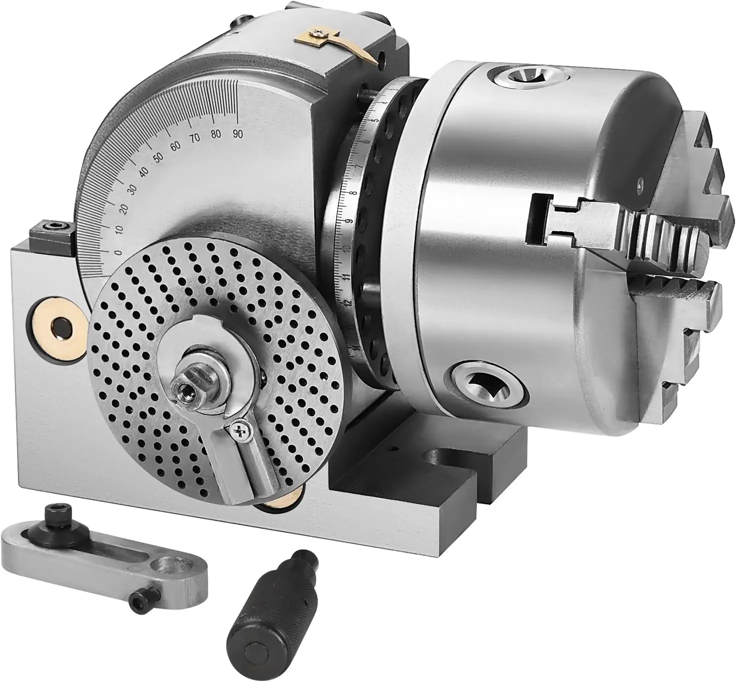 Dividing Head 5" with 3-jaw Chuck, Semi Universal Milling Set with 5" Chuck/Tailstock/Dividing Plates, BS-0 Dividing Head for Mi
Dividing Head 5" with 3-jaw Chuck, Semi Universal Milling Set with 5" Chuck/Tailstock/Dividing Plates, BS-0 Dividing Head for Mi