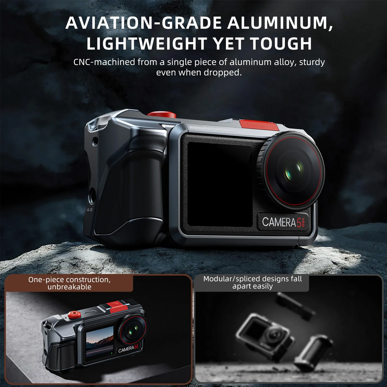 Aluminum Alloy Camera Cage for DJI Action 3/4/5/6 Pro Insta360 Ace Pro 2 Protective Case with Cold Shoe Mount
Aluminum Alloy Camera Cage for DJI Action 3/4/5/6 Pro Insta360 Ace Pro 2 Protective Case with Cold Shoe Mount
