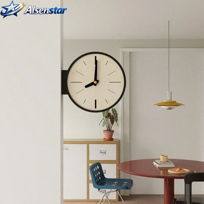 Creative Simplicity Wall Clock Living Room New Retro Clock Corner Double-sided Artistic Corner Home Decoration
Creative Simplicity Wall Clock Living Room New Retro Clock Corner Double-sided Artistic Corner Home Decoration