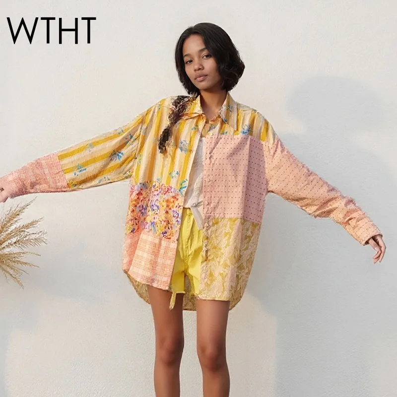WTHT Fashion Women's Contrast Color Striped Plaid Print Loose Shirt 2025 Summer Lapel Long Sleeves Blouse Female 1LS2168
WTHT Fashion Women's Contrast Color Striped Plaid Print Loose Shirt 2025 Summer Lapel Long Sleeves Blouse Female 1LS2168