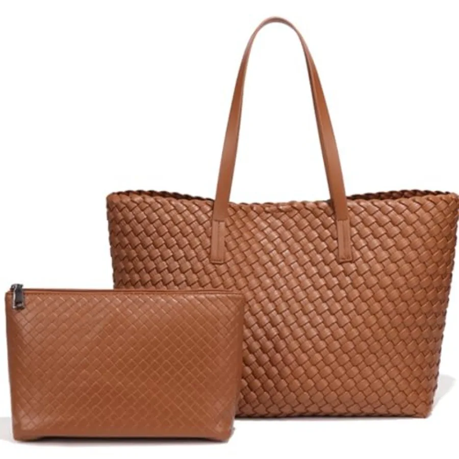 Large Capacity Shoulder Handbag Woven Leather Tote Bag with Matching Pouch for Travel Lightweight Design Perfect for Daily Use
Large Capacity Shoulder Handbag Woven Leather Tote Bag with Matching Pouch for Travel Lightweight Design Perfect for Daily Use