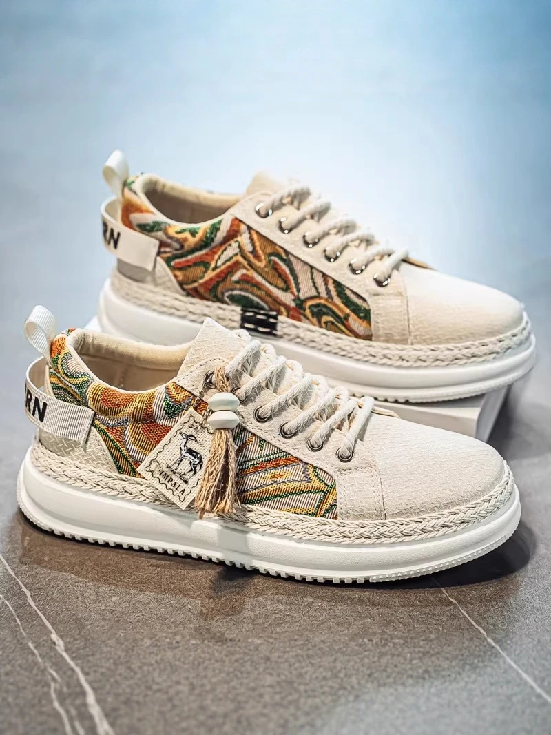 Casual Canvas Men's Shoes Breathable Sporty Trendy Low Top Anti-Slip round Toe Thick Heel Youth Fashion Spring Autumn PU Leather
Casual Canvas Men's Shoes Breathable Sporty Trendy Low Top Anti-Slip round Toe Thick Heel Youth Fashion Spring Autumn PU Leather