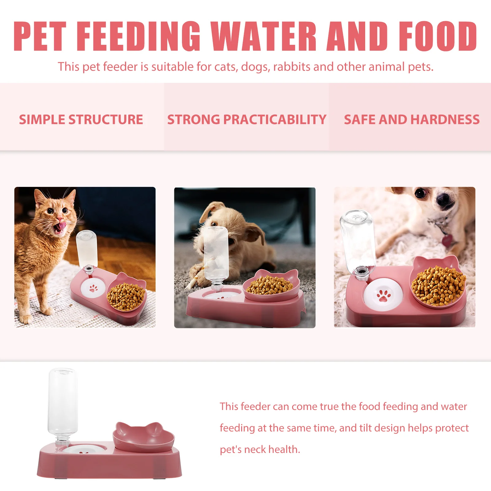 1 set 1 Set Dual Feeder Shatterproof Bite Resistant For Cat Dog Automatic Water Easy Clean Detachable Food Dispenser
1 set 1 Set Dual Feeder Shatterproof Bite Resistant For Cat Dog Automatic Water Easy Clean Detachable Food Dispenser