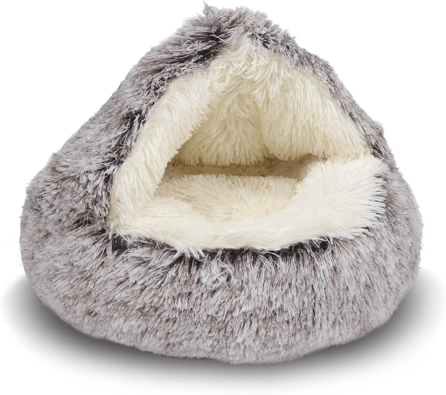 Round Plush Fluffy Hooded Pet Bed Cave, Cozy Indoor Cat or Small Dog Bed with Waterproof Bottom, Washable (26x26inch, Coffee)
Round Plush Fluffy Hooded Pet Bed Cave, Cozy Indoor Cat or Small Dog Bed with Waterproof Bottom, Washable (26x26inch, Coffee)