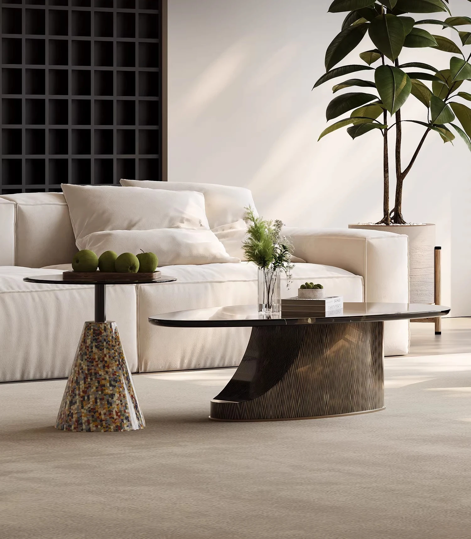 coffee table combination designer high-end Italian minimalist rainbow round small apartment living room household tempered glass
coffee table combination designer high-end Italian minimalist rainbow round small apartment living room household tempered glass