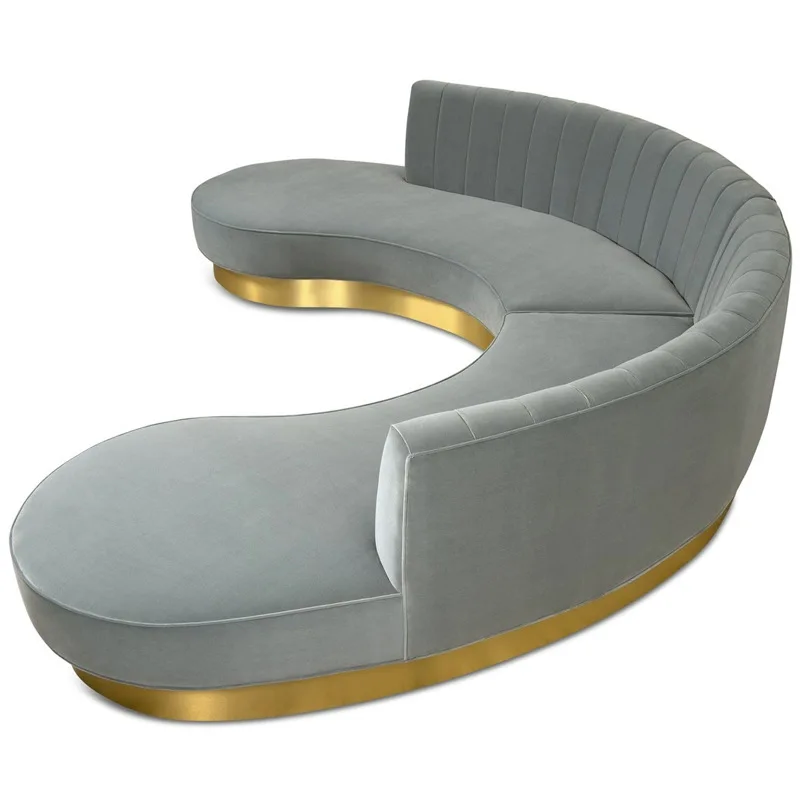 Modern light luxury curved sofa sales department clubhouse villa fabric reception lounge area special-shaped sofa
Modern light luxury curved sofa sales department clubhouse villa fabric reception lounge area special-shaped sofa