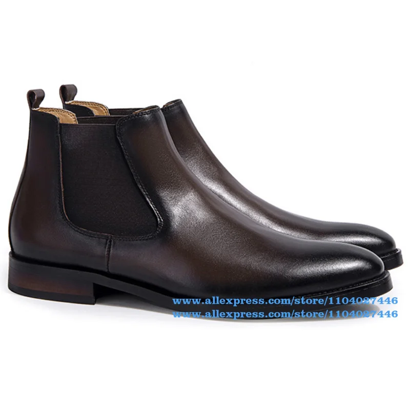 High-Top Chelsea Boots for Men Genuine Leather Ankle Booties Designer Deep Brown Pointy Toe Men Shoes Luxury Handmade Men Boots
High-Top Chelsea Boots for Men Genuine Leather Ankle Booties Designer Deep Brown Pointy Toe Men Shoes Luxury Handmade Men Boots