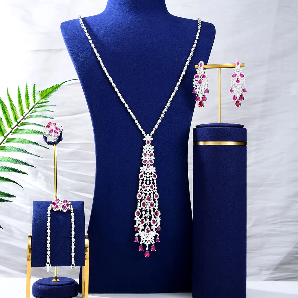 Missvikki New Fashion Long Necklace Bracelet Earrings Ring Jewelry Sets For Bridal Women Wedding Party Nigerian African Style
Missvikki New Fashion Long Necklace Bracelet Earrings Ring Jewelry Sets For Bridal Women Wedding Party Nigerian African Style