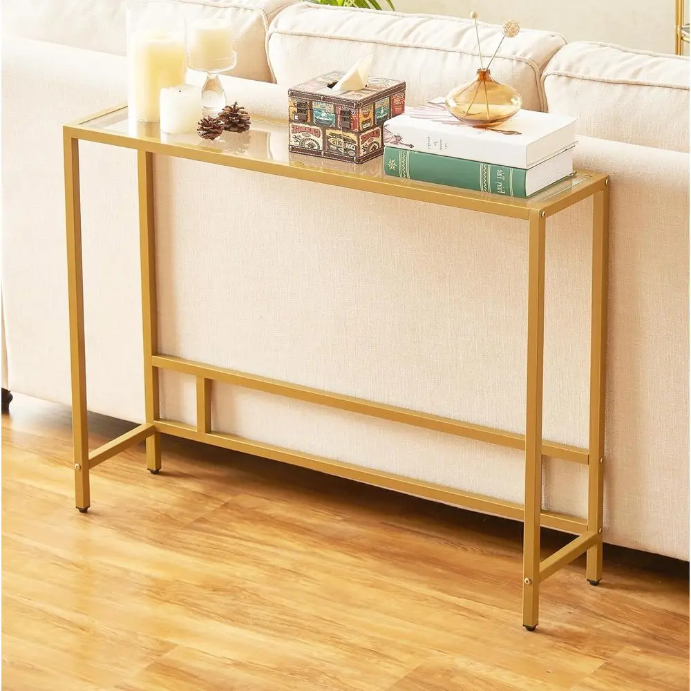 Small ern ole Table or Entryway, Tempered Glass with Metal e Soa Table or Living Room, Hallway, Oice (Single-Layer, Gold)
Small ern ole Table or Entryway, Tempered Glass with Metal e Soa Table or Living Room, Hallway, Oice (Single-Layer, Gold)