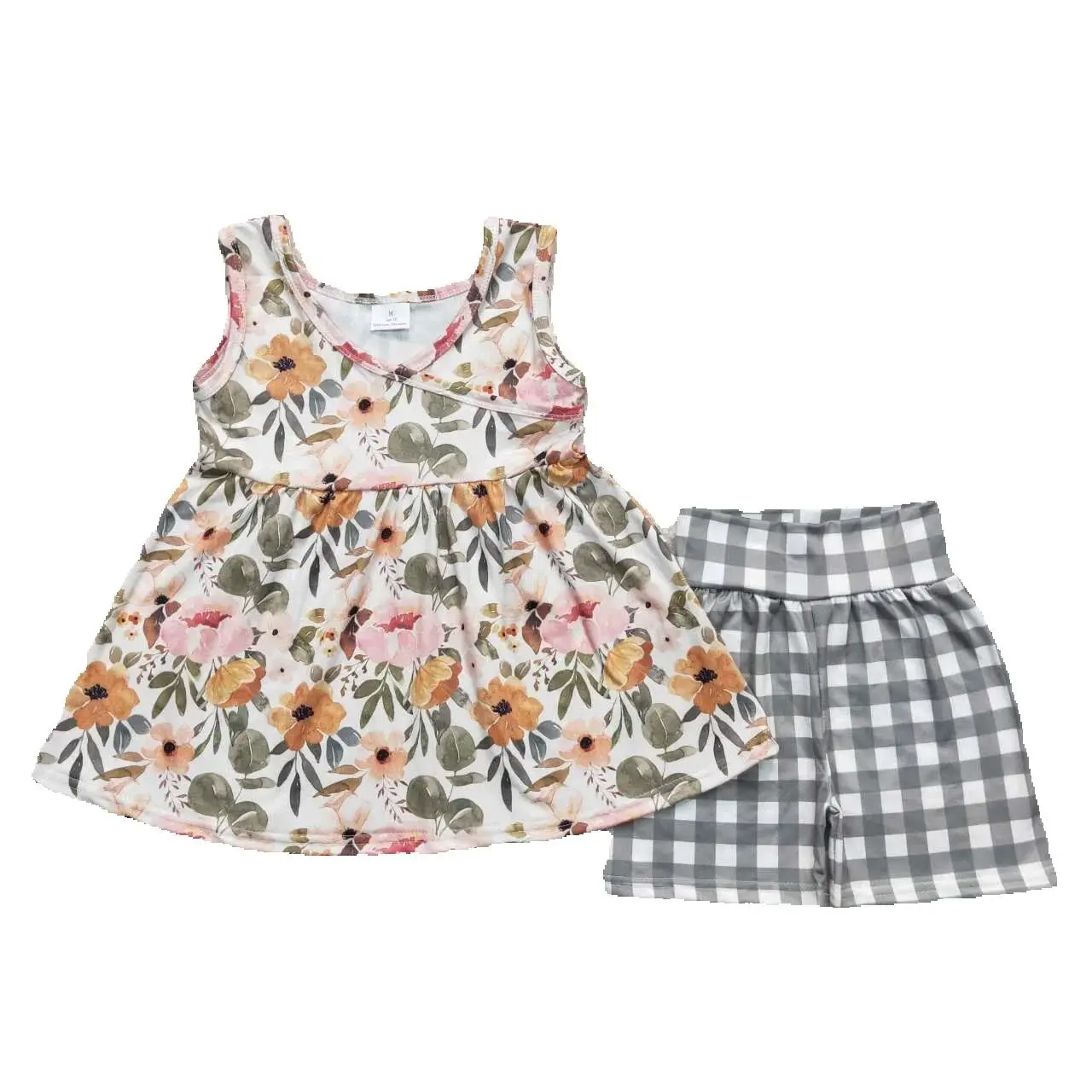 Wholesale Children Summer Infant Flower Outfit Toddler Sleeveless Tunic Tops Kids Plaid Shorts Baby Girl Floral Set
Wholesale Children Summer Infant Flower Outfit Toddler Sleeveless Tunic Tops Kids Plaid Shorts Baby Girl Floral Set