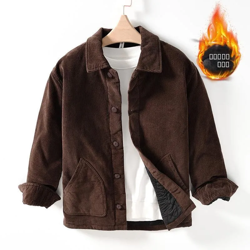 Мужская теплая повседневная куртка из вельвета в стиле ретро с отложным воротником, свободного кроя, универсальная, для осени и зимы
Мужская теплая повседневная куртка из вельвета в стиле ретро с отложным воротником, свободного кроя, универсальная, для осени и зимы