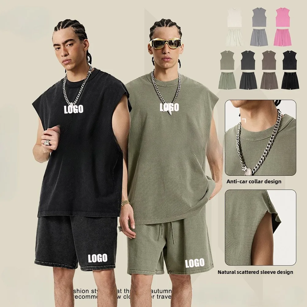 Custom LOGO for men and women 2025 summer 100% cotton batik old vest 275G vest high quality casual 330G shorts couple suit
Custom LOGO for men and women 2025 summer 100% cotton batik old vest 275G vest high quality casual 330G shorts couple suit