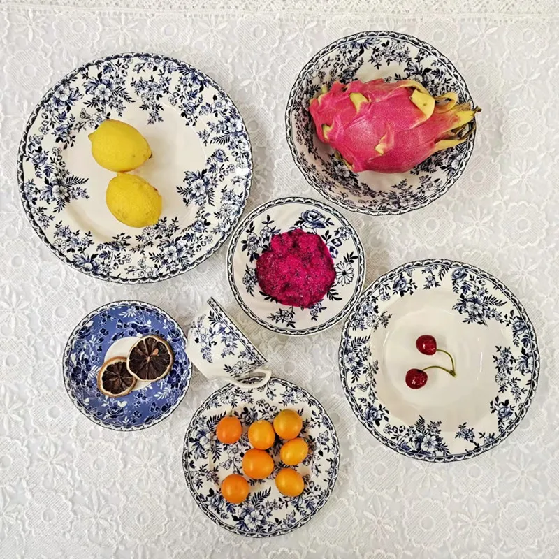 Blue and White Porcelain Tea Set European-Style Ceramic Underglaze Western Cuisine Plate Dessert Plate Bowl Cup
Blue and White Porcelain Tea Set European-Style Ceramic Underglaze Western Cuisine Plate Dessert Plate Bowl Cup