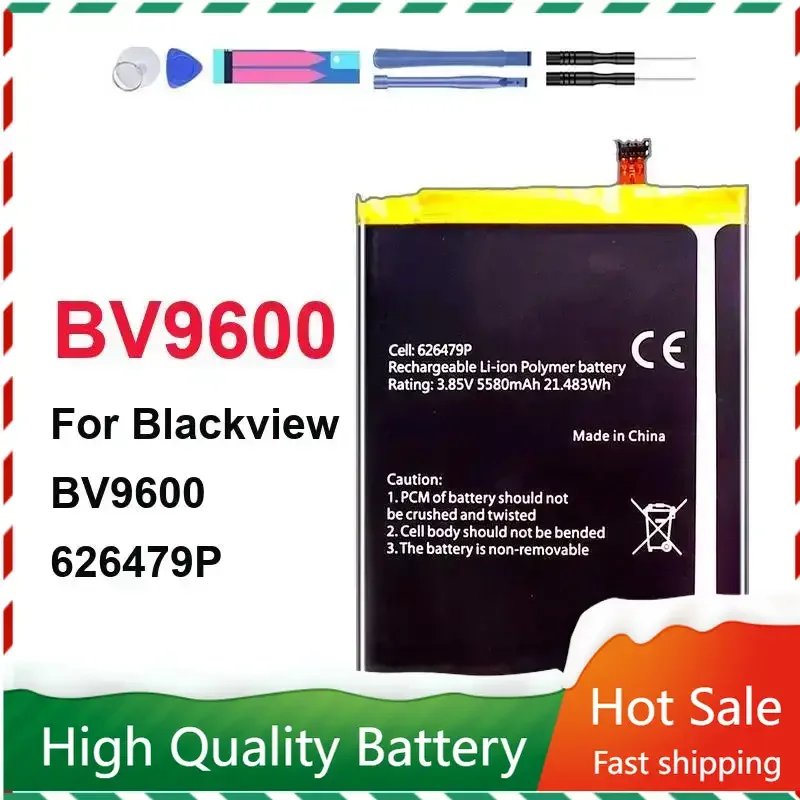 Battery 5580mAh for Blackview BV9600 626479P Mobile Phone Li-ion Bateria + Free Tools Warranty
Battery 5580mAh for Blackview BV9600 626479P Mobile Phone Li-ion Bateria + Free Tools Warranty