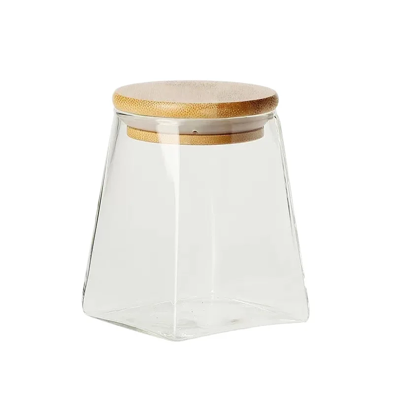 CX square bottom glass sealed tank kitchen grain storage tank bamboo cover glass square bottom trapezoid
CX square bottom glass sealed tank kitchen grain storage tank bamboo cover glass square bottom trapezoid